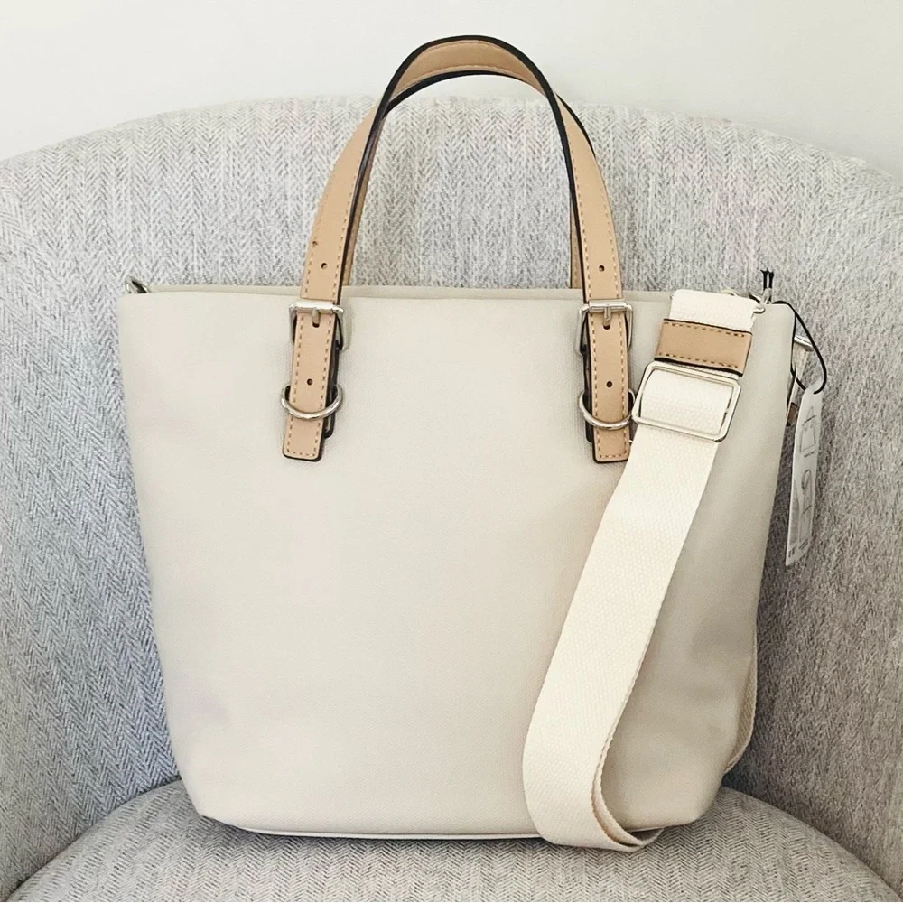 Parfois Top Handle Crossbody Neutrals Beige Tan Off white Tote Bag
